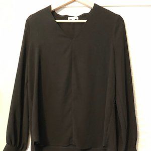 Dleione Women's Black Dress Blouse XS
